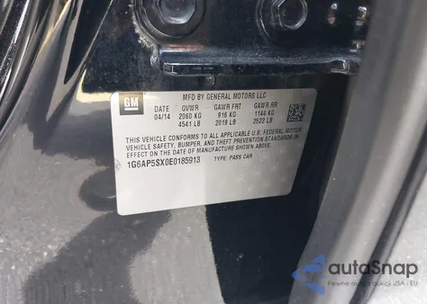 2014 Cadillac Cts Standard z USA, uszkodzony, nr VIN 1G6AP5SX0E0185913